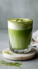 Refreshing matcha latte recipe minimalist coffee shop beverage photography for healthy living