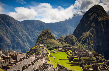 Machu Picchu, Lost Capital City of the Incas Empire, Ancient Ruins in Andes Sacred Valley, Huayna Picchu Mountain Peak, Peru