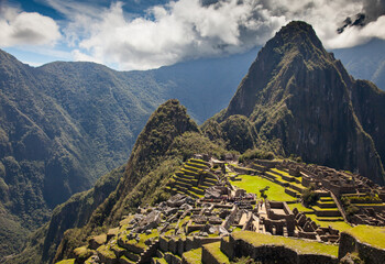 Machu Picchu, Lost Capital City of the Incas Empire, Ancient Ruins in Andes Sacred Valley, Huayna Picchu Mountain Peak, Peru