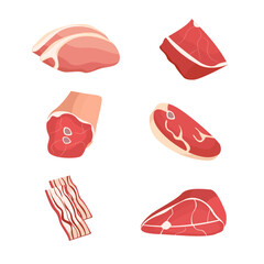 Meat Vector Set Collection Illustration