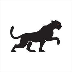 Obraz premium Silhouette Style Vector Cheetah Logo Icon – Minimal Wild Cat Emblem for Sports Branding, Fast Animal Symbol, Monochrome Jungle Predator Design, Elegant Graphic for Print and Digital Use