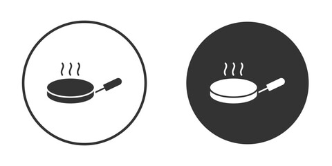 Pan frying icon for website design, logo for web and apps.