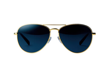 Golden aviator sunglasses isolated on transparent background