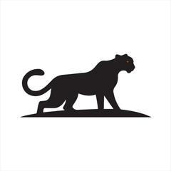 Silhouette Style Vector Cheetah Logo Icon – Minimal Wild Cat Emblem for Sports Branding, Fast Animal Symbol, Monochrome Jungle Predator Design, Elegant Graphic for Print and Digital Use