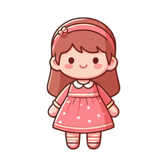 cute little girl character illustration design