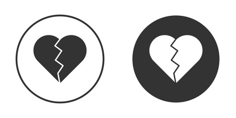 Heart Crack icon for website design, logo for web and apps.