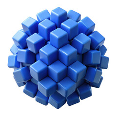 Obraz premium Blue cubes sphere abstract design modern background geometric shape render wallpaper illustration art graphic