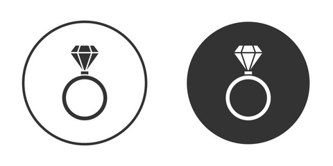 Diamond ring icon for website design, logo for web and apps.