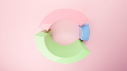 3D Minimal Business and finance Pie Chart – Colorful Data Visualization