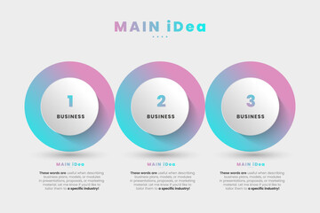 The Infographic diagram chart vector template for business and finance in 3 parts, options, presentation with elements vector illustration