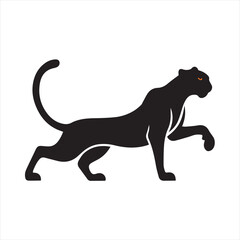 Fototapeta premium Silhouette Style Vector Cheetah Logo Icon – Minimal Wild Cat Emblem for Sports Branding, Fast Animal Symbol, Monochrome Jungle Predator Design, Elegant Graphic for Print and Digital Use