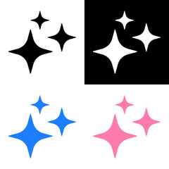 Magic Sparkle Stars Symbol Shining Glitter Effect Vector Illustrations.
