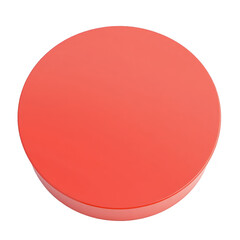 A round, coral-colored disc.