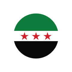 Syria round flag button , vector isolated on transparent background