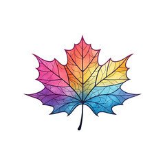 Fototapeta premium A leaf features a colorful gradient
