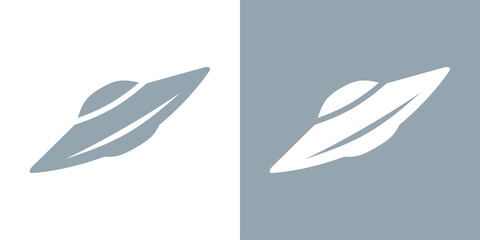 UFO icon. Symbol of fantasy, mysticism or space.Flying saucer, attribute of an alien or extraterrestrial civilization. Spacecraft. Raster icon.