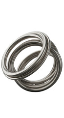 Fototapeta premium 3D Abstract Metallic Loops Rendered on Isolated Black Background Illustration