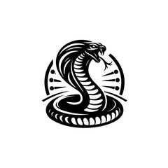 Fototapeta premium An artistic cobra snake design isolated on a white background