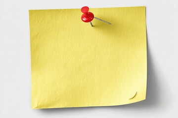 Yellow sticky note with red pushpin