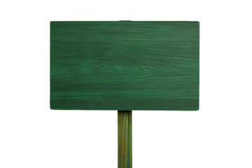 a green sign on a wooden pole