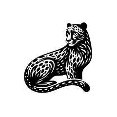 Stylized cheetah illustration isolated on white background