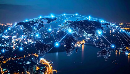 Global network at night