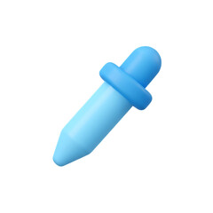 3D Render of a Blue Dropper Tool Isolated on a Transparent Background