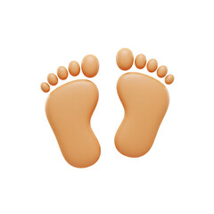 3D Render of Two Bare Feet with Tan Skin on Transparent Background Illustration