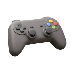 3D Rendered Gray Controller Isolated on Transparent Background