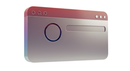 3D Rendered Interface Web Window Icon With Gradient Colors And Minimalist Design