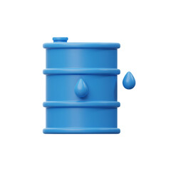 3D Rendered Blue Oil Barrel Isolated On Transparent Background Illustration