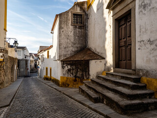 narrow street in the old Evora, Portugal
