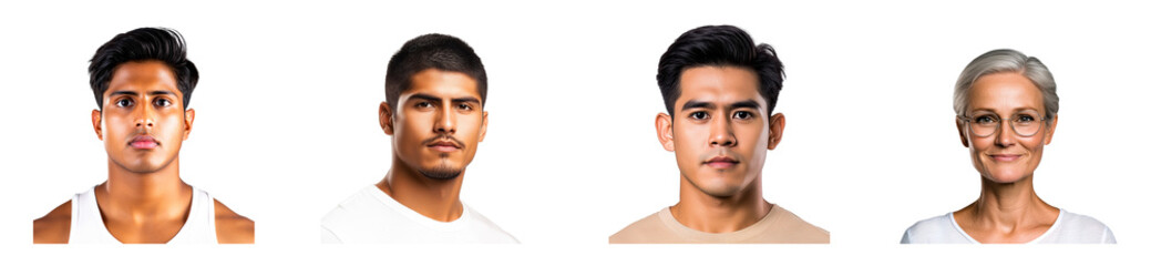 Obraz premium Diverse group of individuals with various hairstyles and expressions