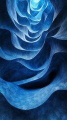 Obraz premium Abstract Blue Wavy Stone Texture Background Tunnel