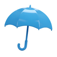 3D Illustration Of A Light Blue Umbrella Isolated On Transparent Background