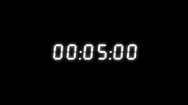 10 seconds digital clock countdown timer. White color digits on black colour display with no milliseconds.