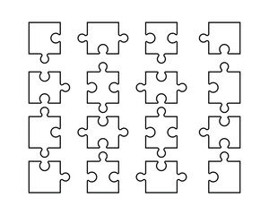 Puzzle pieces on white background. Puzzle Pieces vector illustration.