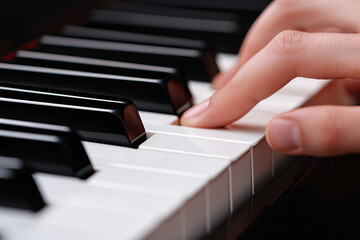 Obraz premium Piano Performance, Music, Indoor Setting, Photo, Artistic Viewpoint, Melodic Concept