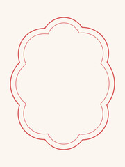 Vintage hand drawn coquette frames. Cute pink red minimalist line art borders. Trendy vintage whimsical borders for wedding invitations, birthday card, prints. Vector modern illustration. 