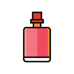 bottle of perfume isolated vector art illustration on white background 
