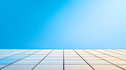 Modern Architectural Design with Clear Blue Sky and Tiles
