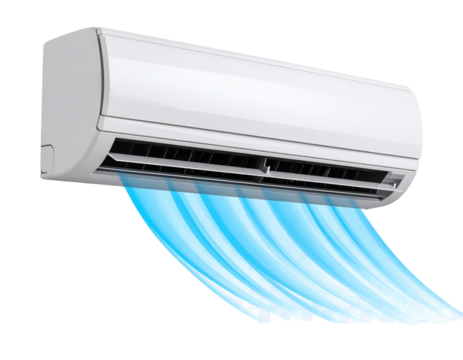 Smart Wall AC with Airflow Motion Graphics, Isolated Object PNG