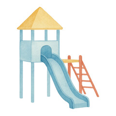PNG Colorful playground slide illustration.