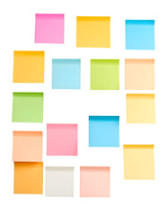 Colorful Sticky Notes Arrangement for Creative Workspace Use