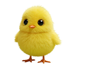 3D Render Of Cute Yellow Chick Isolated On Transparent Background
