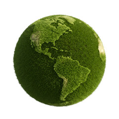 3D Render of Green Earth Globe Illustration on Transparent Isolated Background