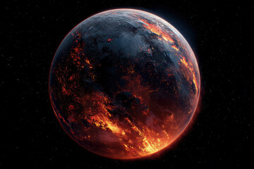Fototapeta premium Obsidian Ember A Dying World's Requiem