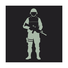 Soldier With Night Goggles Silhouette Art