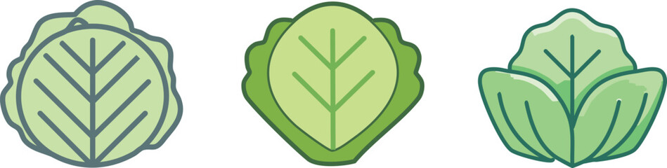 Green salad vector set. collection of green salad