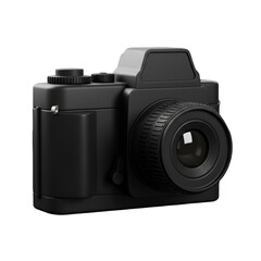 3D Rendered Black Camera Illustration Isolated on Transparent Background